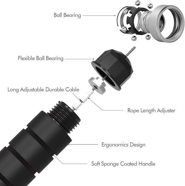 Adjustable Jump Rope – Tangle-Free with Ball Bearings - Image 3