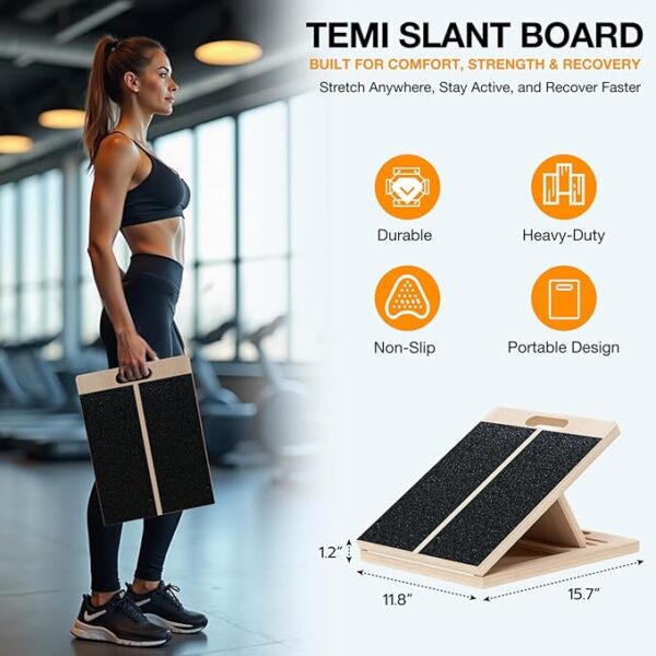 Wooden Incline Slant Board – Stretching & Balance Trainer - Image 3