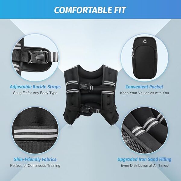 Adjustable Weighted Vest – 6lb to 30lb for Training & Cardio - Image 3